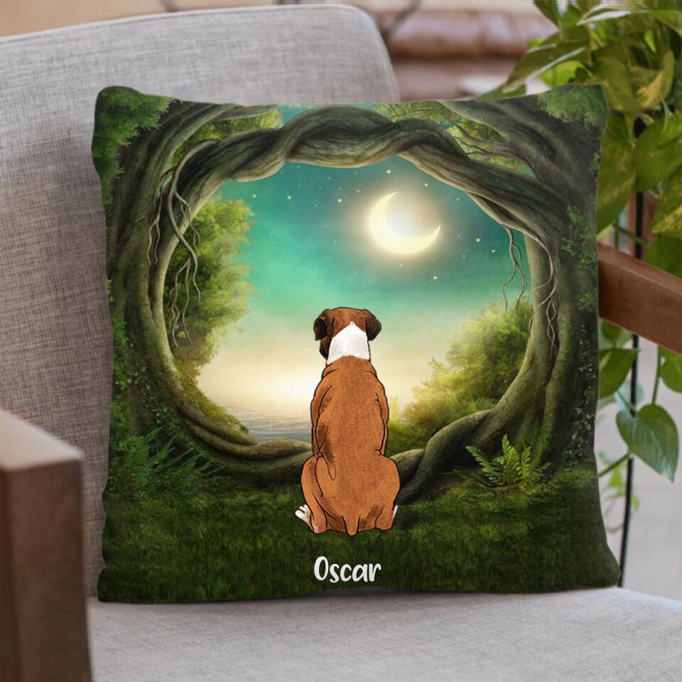 Personalized Memorial Blanket/Pillow Cover Cushion Cover - Gift for Dog/Cat Lovers - Memorial conversation in forest quilt/fleece/pillow cover- Up to 5 Pets