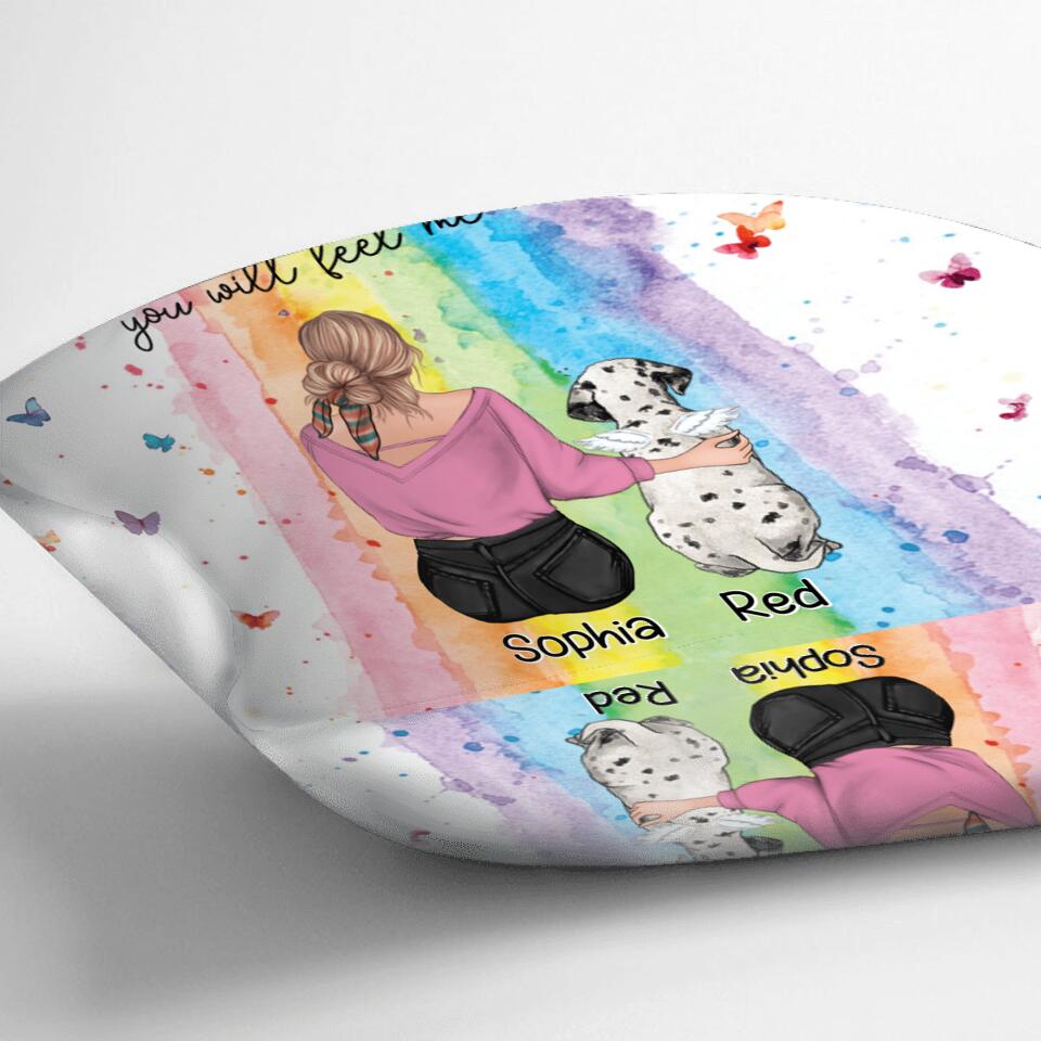 Personalized Pet Mom/Dad Pillow Cover - Memorial Gift Idea For Pet Owner with up to 5 Pets - Goodbyes Are Hard, but I Shall Wait For You Here