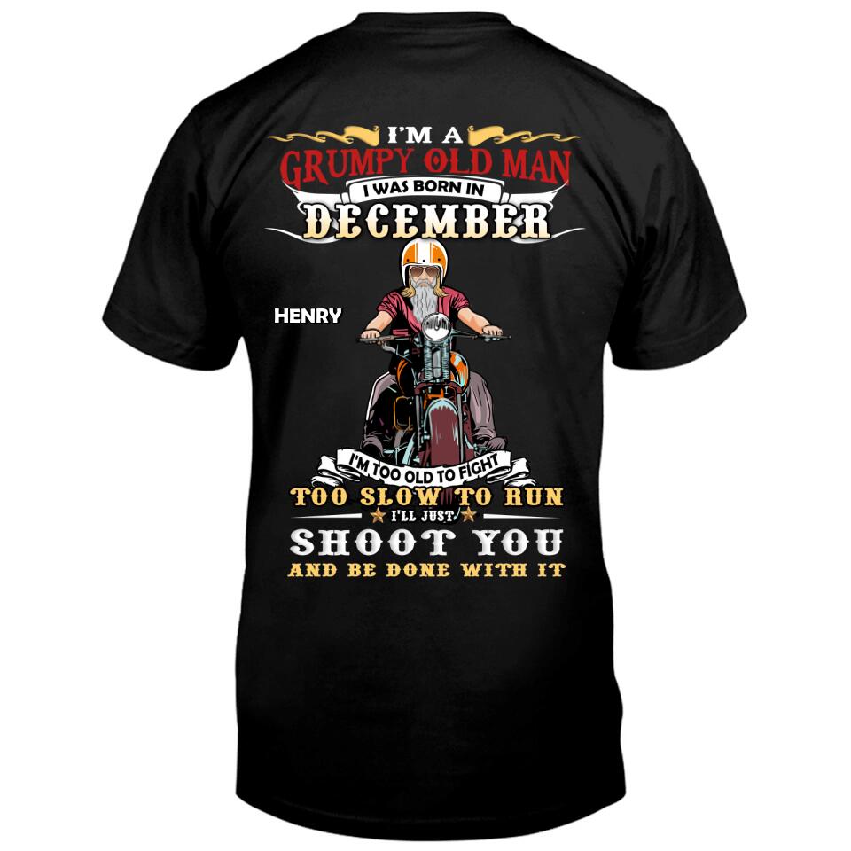 Personalized Biker Man T-Shirt - Gift Idea For Biker Lovers - I'm A Grumpy Old Man