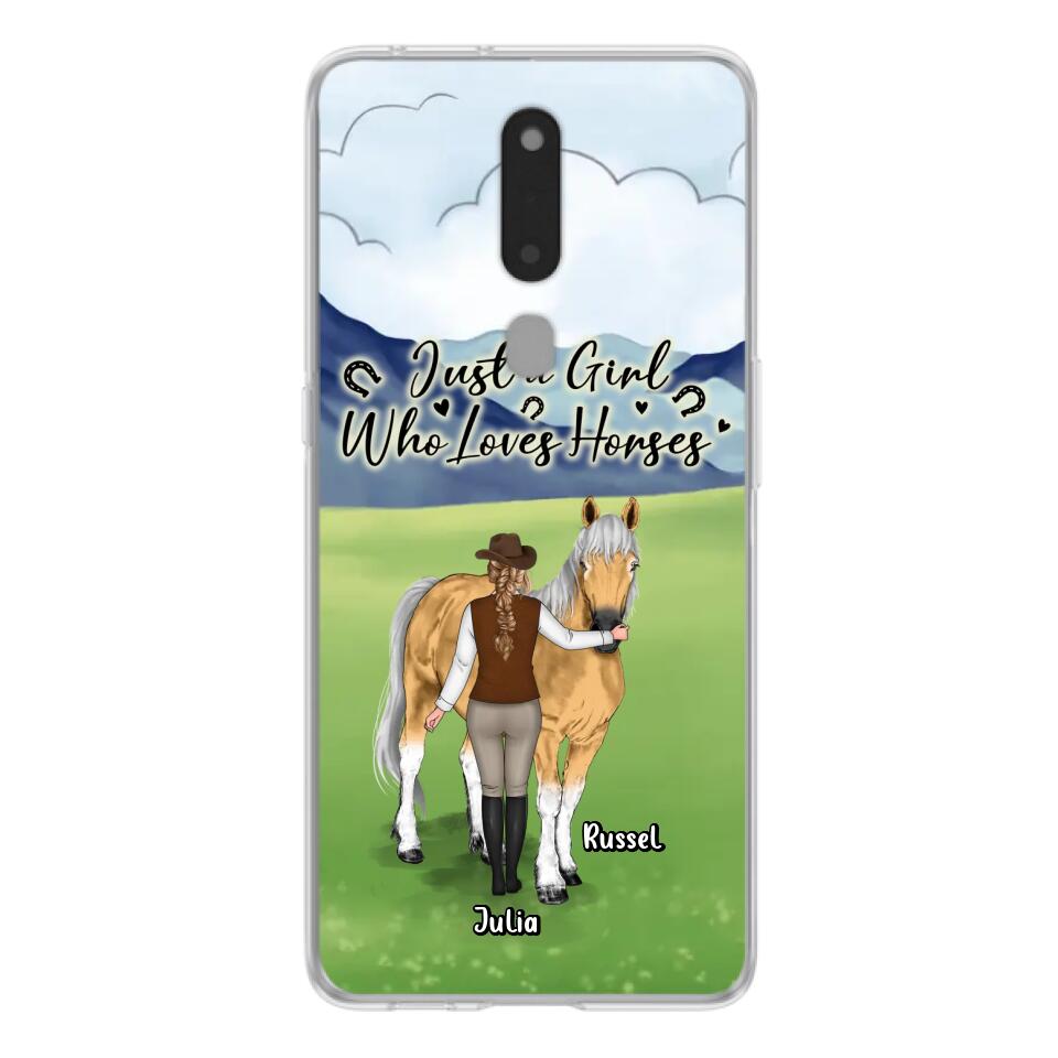 Custom Personalized Horse Girl Phone Case - Gift Idea For Horse Lovers/Horse Owners - Just A Girl Who Loves Horses - Case For Oppo, Xiaomi & Huawei