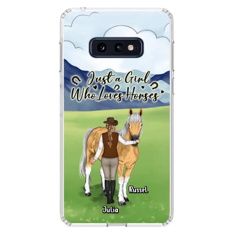 Custom Personalized Horse Girl Phone Case - Gift Idea For Horse Lovers/Horse Owners - Just A Girl Who Loves Horses - Case For iPhone & Samsung