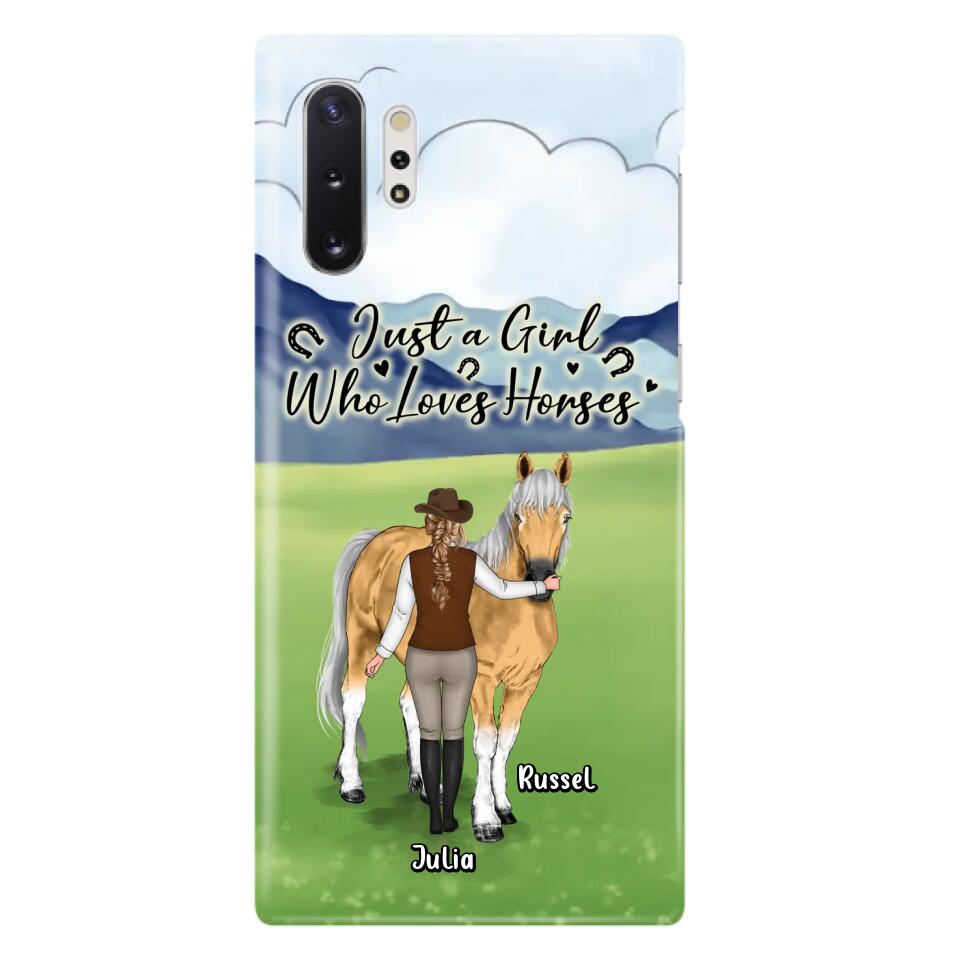 Custom Personalized Horse Girl Phone Case - Gift Idea For Horse Lovers/Horse Owners - Just A Girl Who Loves Horses - Case For iPhone & Samsung
