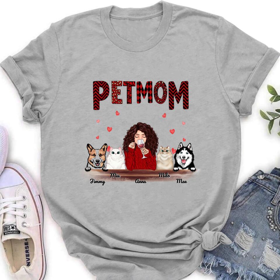 Personalized Dog/Cat T-shirt/Hoodie/Long Sleeves/Sweater - Gift For Dog Mom/Cat Mom - Up to 4 Pets