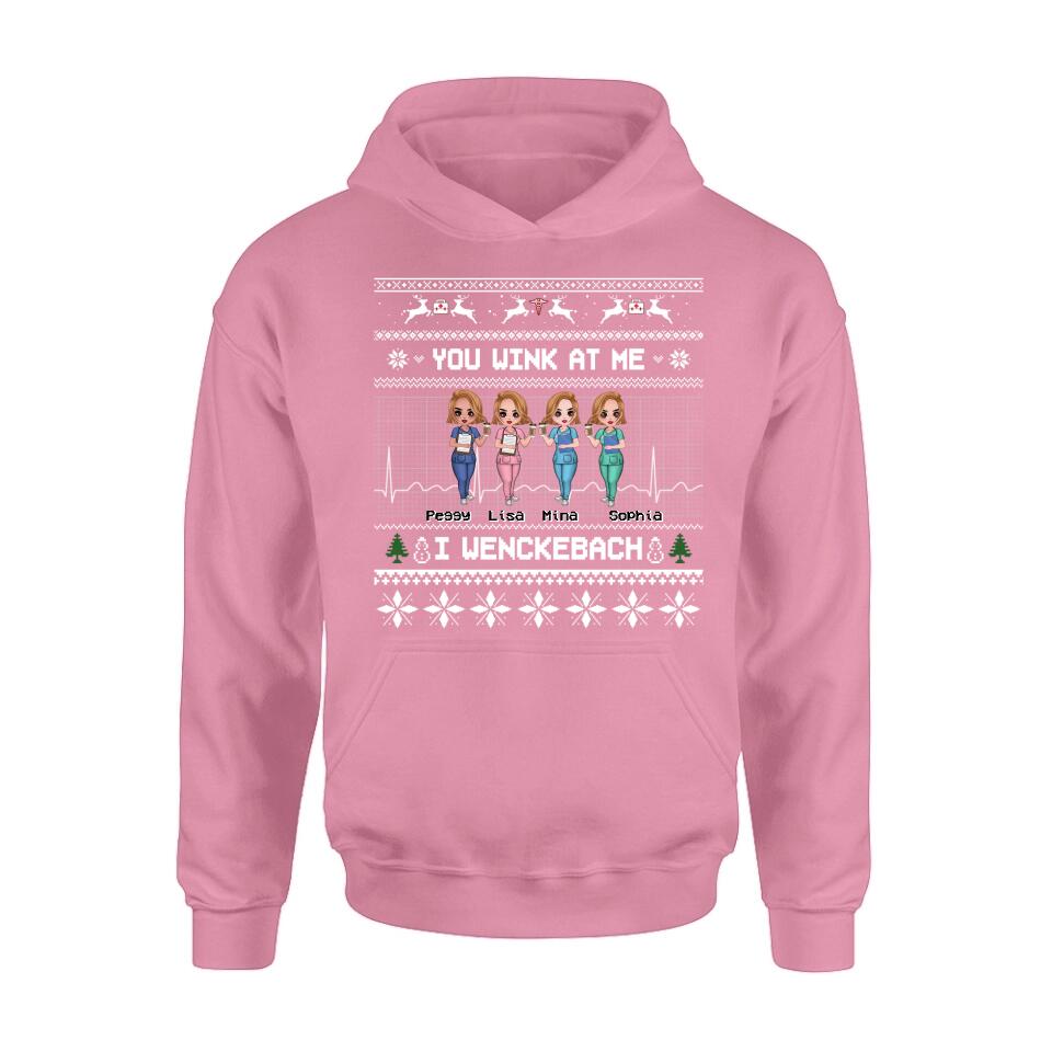 Personalized Nurses Shirt - Up to 4 Nurses - Christmas Gift Idea for Nurses/Friends/Besties - You Wink At Me I Wenckeback