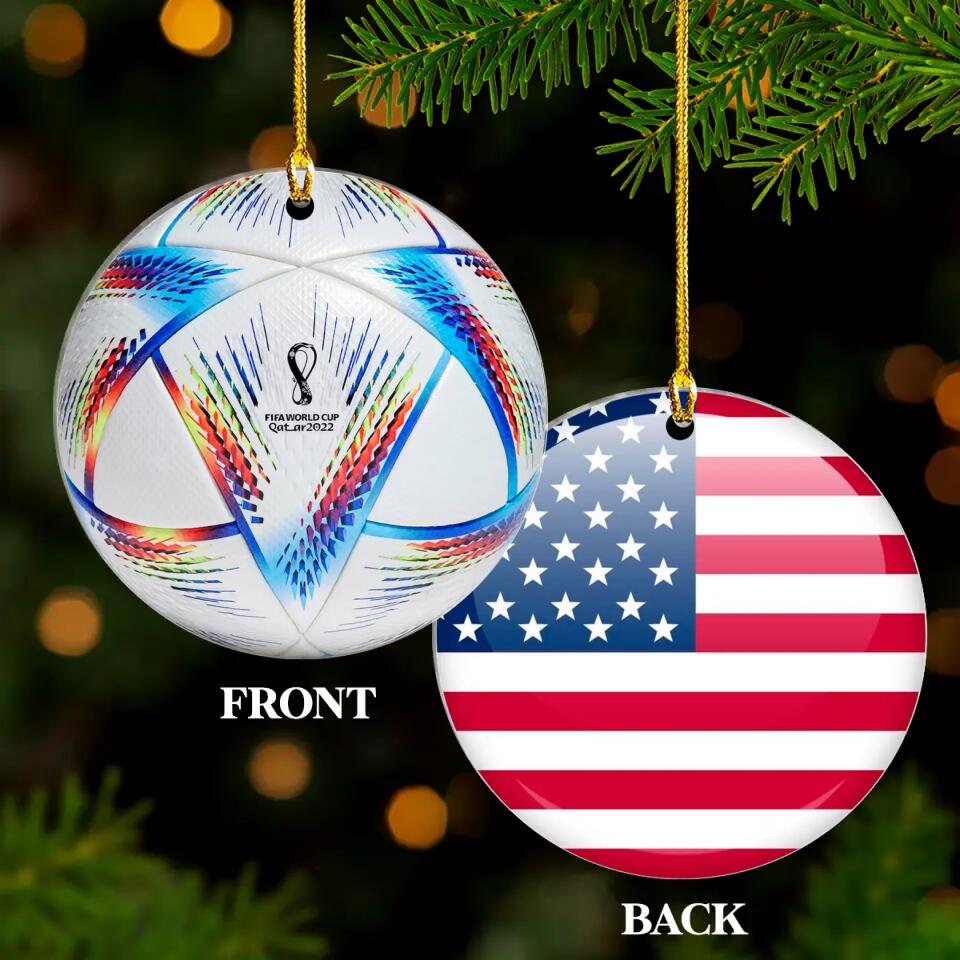 Personalized World Cup Acrylic Ornament - Up to 32 Teams - Gift Idea for Football Lovers