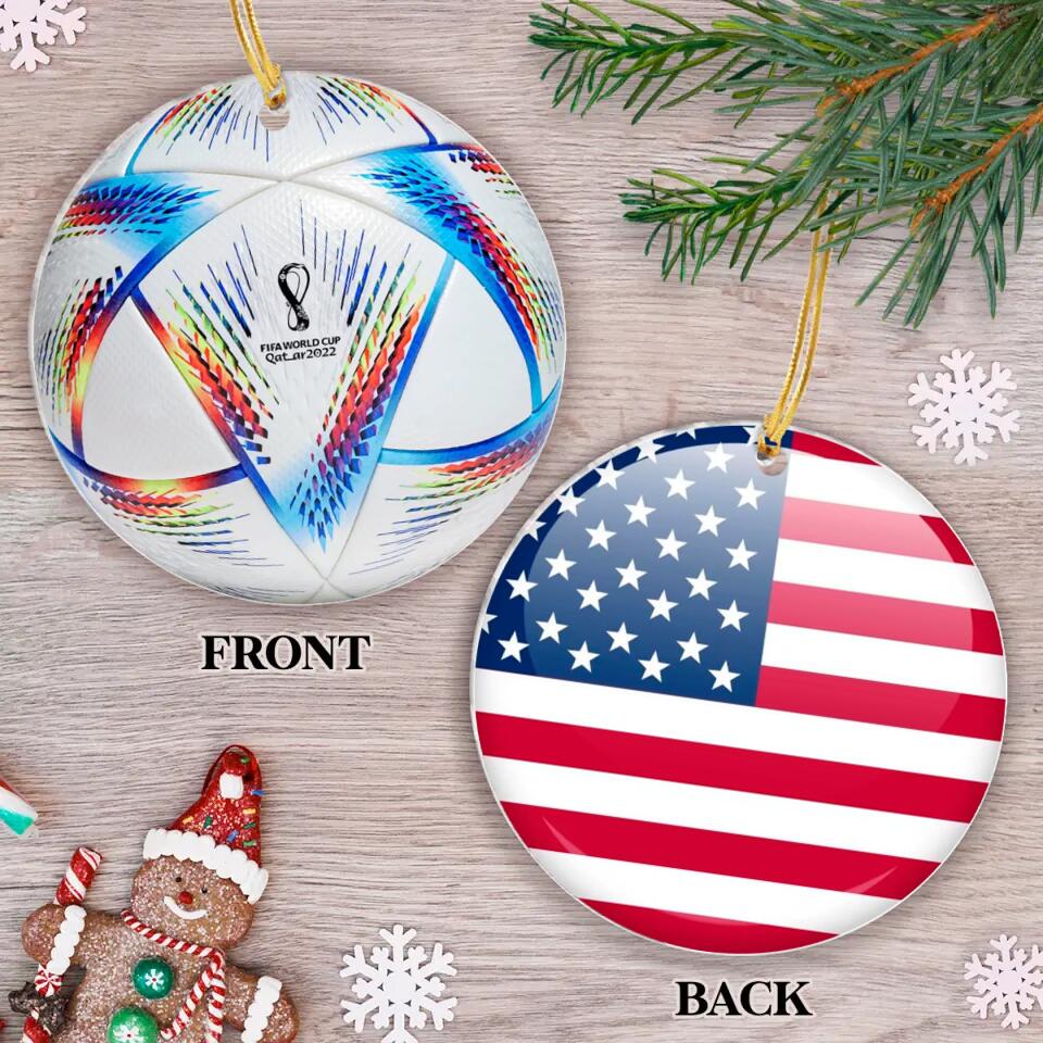 Personalized World Cup Acrylic Ornament - Up to 32 Teams - Gift Idea for Football Lovers
