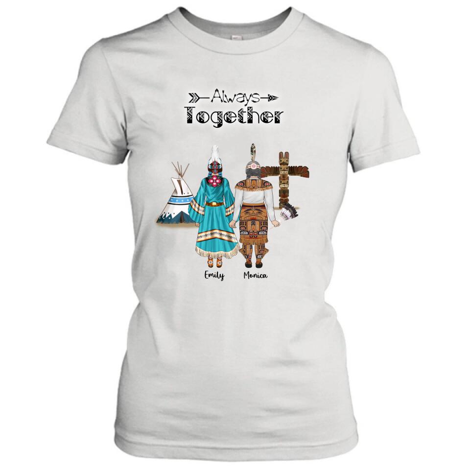 Personalized Native American Mother and Daughters T-Shirt/Long Sleeves/Hoodie/Sweater - Gift for Native American Mother and Daughters - Up to 2 Daughters