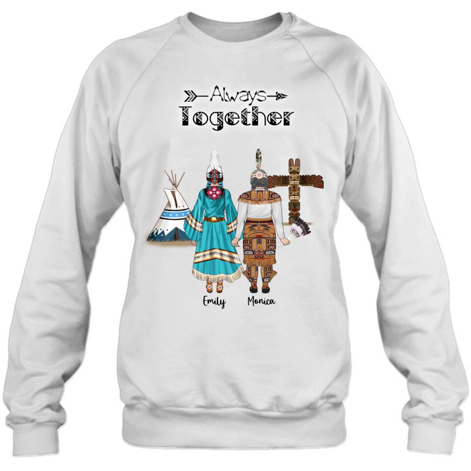 Personalized Native American Mother and Daughters T-Shirt/Long Sleeves/Hoodie/Sweater - Gift for Native American Mother and Daughters - Up to 2 Daughters