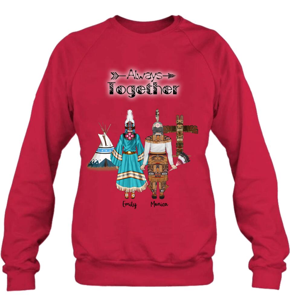 Personalized Native American Mother and Daughters T-Shirt/Long Sleeves/Hoodie/Sweater - Gift for Native American Mother and Daughters - Up to 2 Daughters