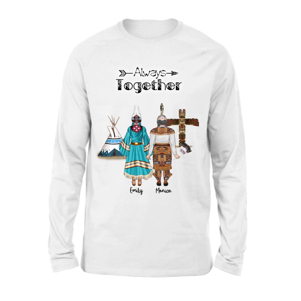 Personalized Native American Mother and Daughters T-Shirt/Long Sleeves/Hoodie/Sweater - Gift for Native American Mother and Daughters - Up to 2 Daughters
