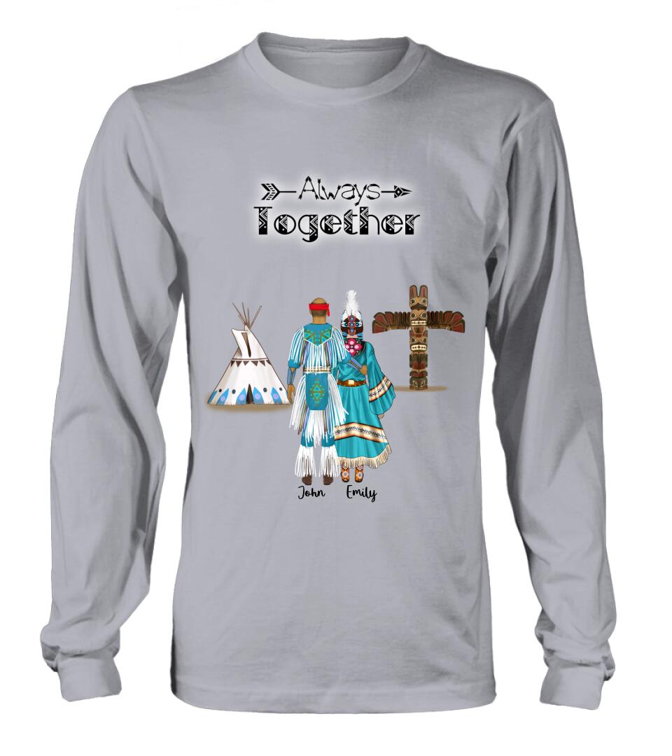 Custom Personalized Native American Couple T-shirt/Hoodie/Sweater/Long Sleeves - Gift for Native Couple