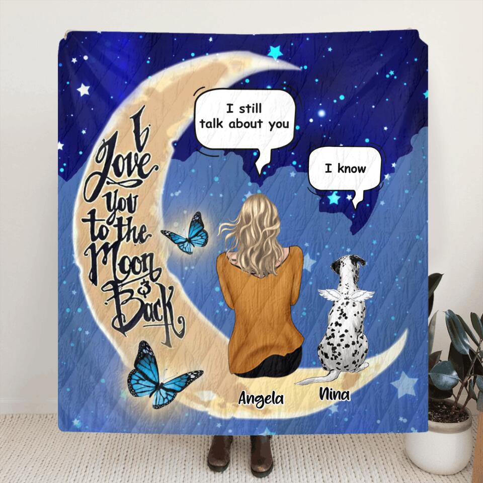 Personalized Memorial Pet Ornament - Up to 4 Pets - Best Gift For Dog/Cat Lover - I Love You To The Moon & Back