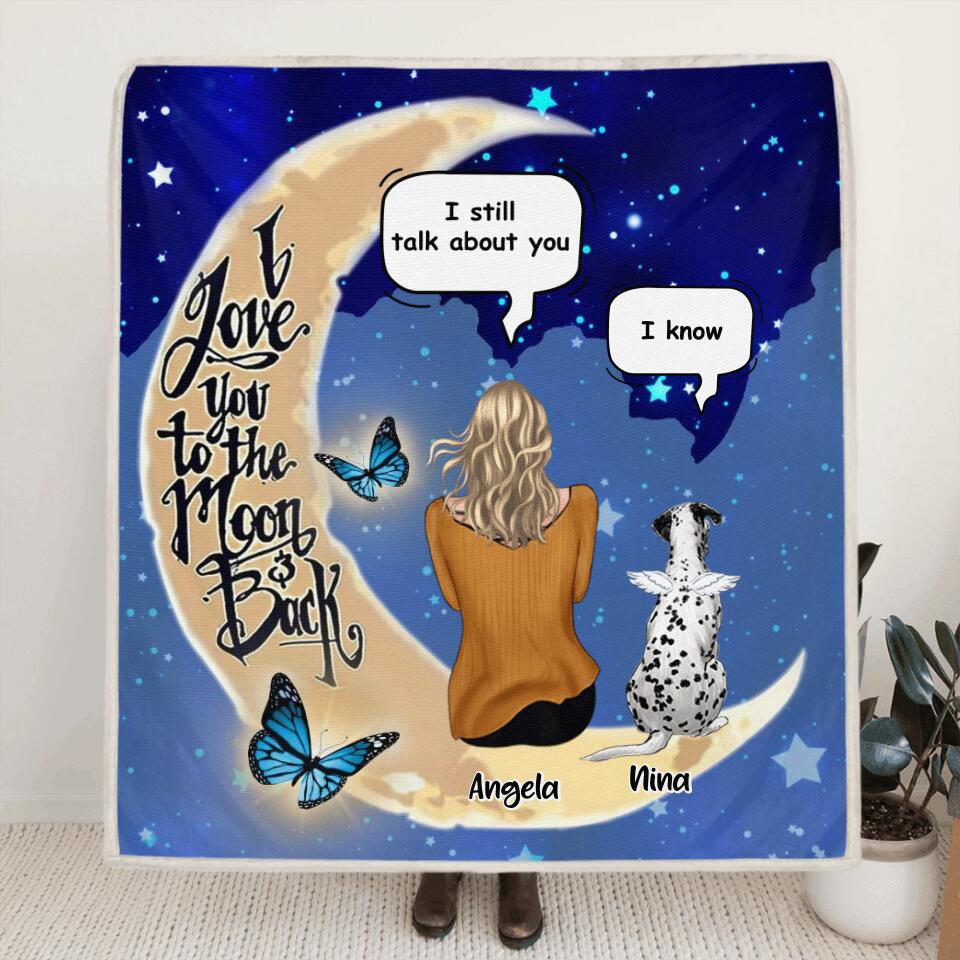 Personalized Memorial Pet Ornament - Up to 4 Pets - Best Gift For Dog/Cat Lover - I Love You To The Moon & Back