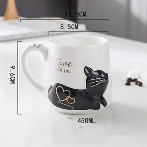 Milky white black cat