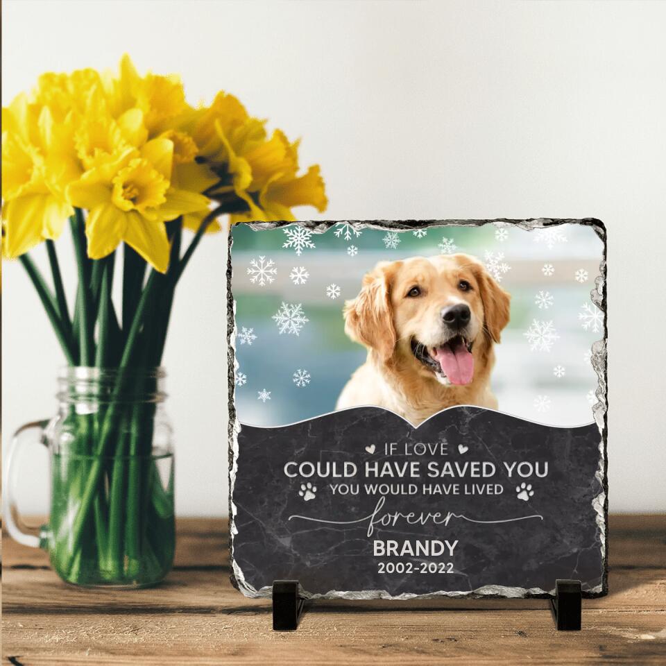 Personalized Memorial Pet Photo Square Lithograph - Memorial Gift Idea For Dog/Cat/Horse Owners - If Love Could Have Saved You You Would Have Lived Forever