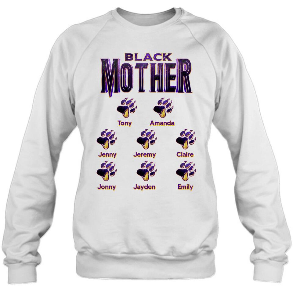 Personalized Black Mother Shirt - Up to 8 Children - Gift Idea For Mother/Grandmother, Mother's Day Gift Mother's Day