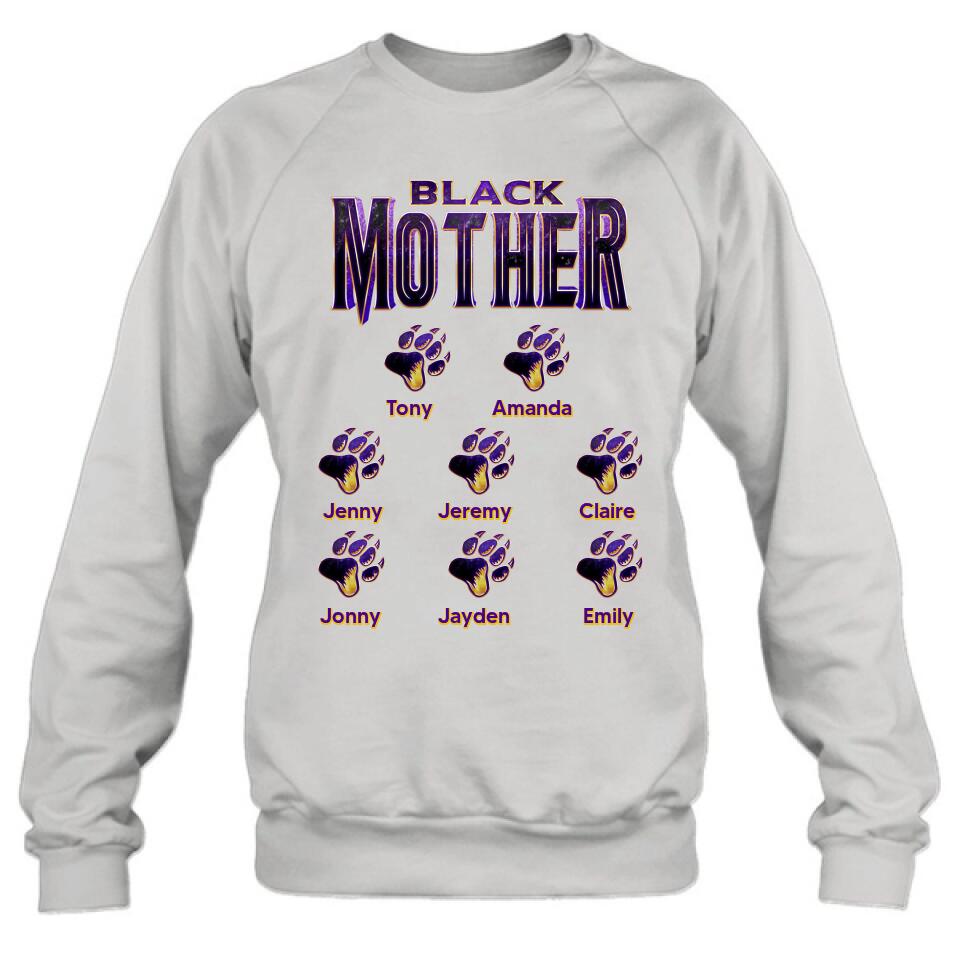 Personalized Black Mother Shirt - Up to 8 Children - Gift Idea For Mother/Grandmother, Mother's Day Gift Mother's Day