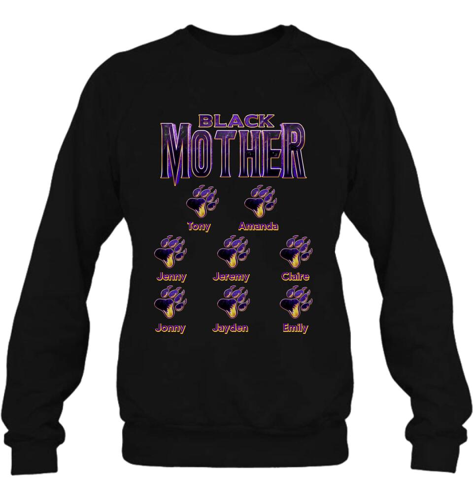 Personalized Black Mother Shirt - Up to 8 Children - Gift Idea For Mother/Grandmother, Mother's Day Gift Mother's Day
