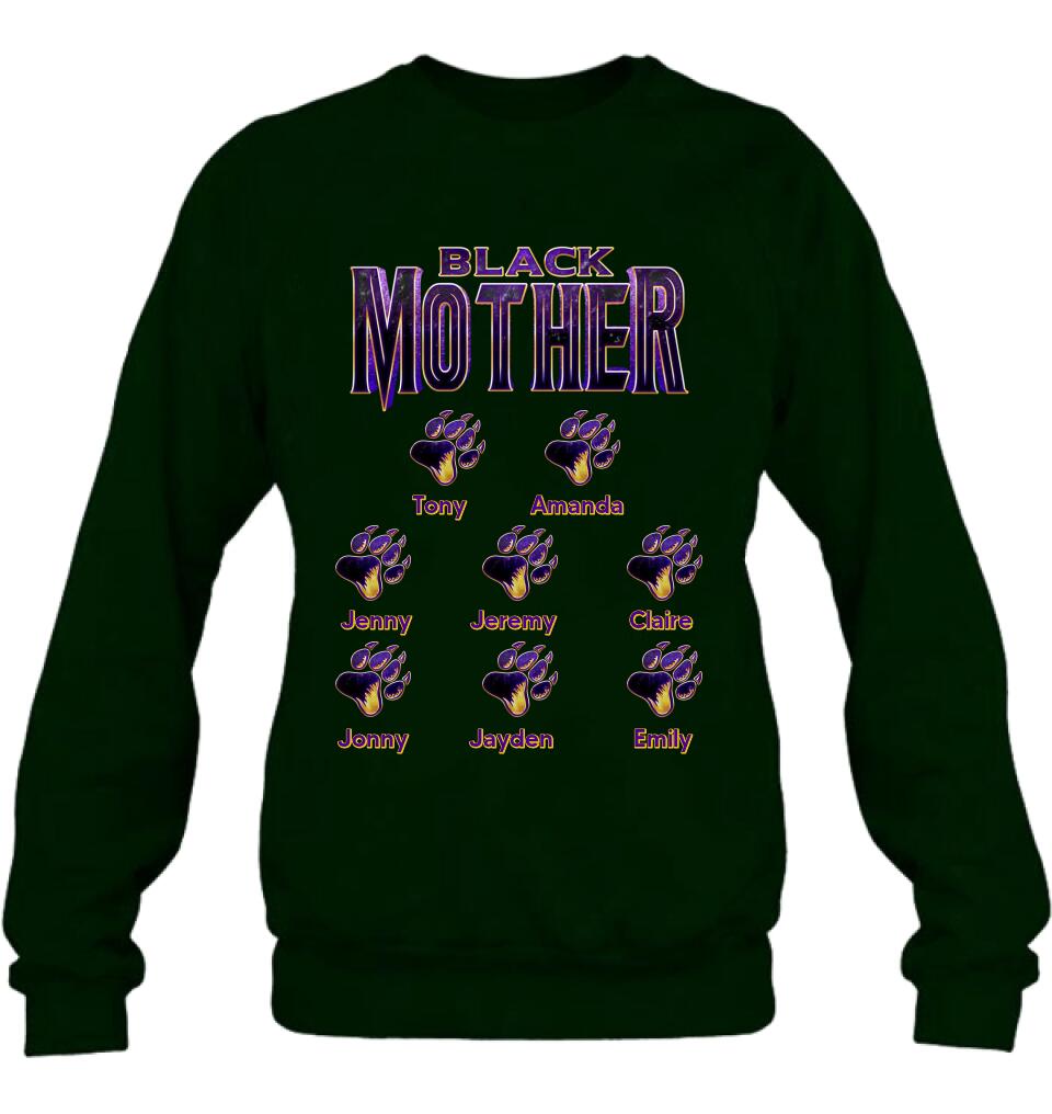 Personalized Black Mother Shirt - Up to 8 Children - Gift Idea For Mother/Grandmother, Mother's Day Gift Mother's Day