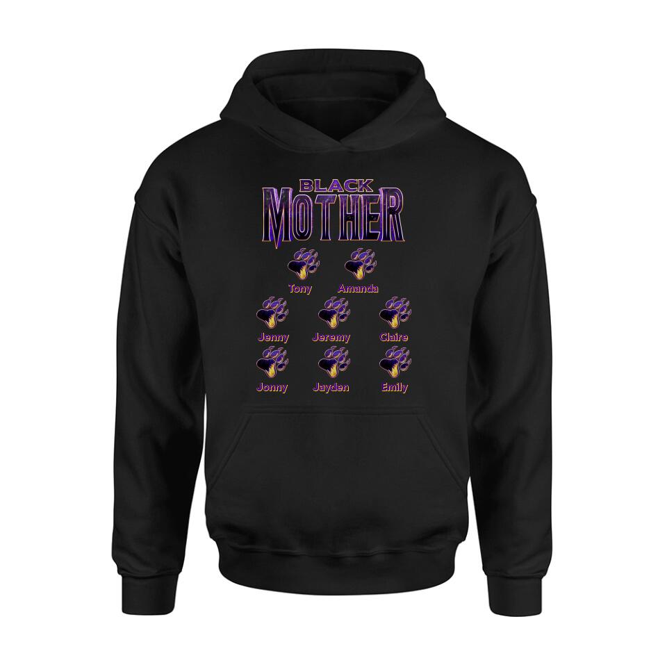 Personalized Black Mother Shirt - Up to 8 Children - Gift Idea For Mother/Grandmother, Mother's Day Gift Mother's Day