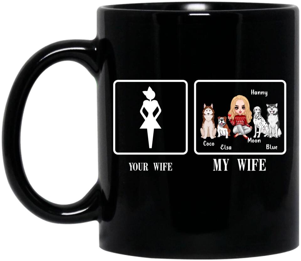 Custom Personalized My Wife Coffee Mug - Gift Idea For Husband/ Wife/ Dog/Cat Lover - Your Wife My Wife