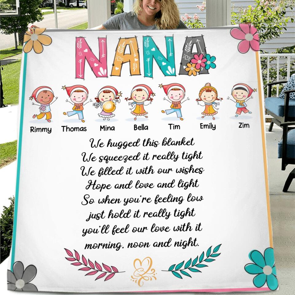 Personalized Grandma Fleece Blanket/Quilt - Best Gift For Grandma From Grandchildren