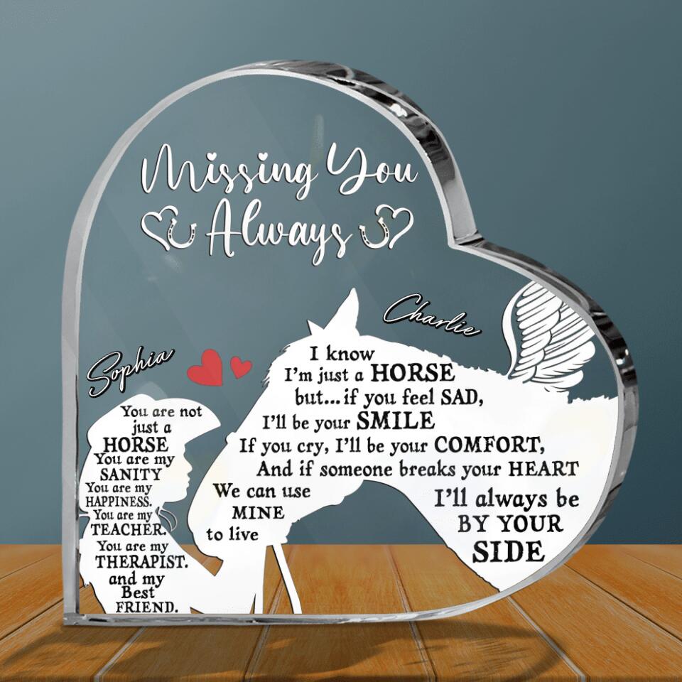 Personalized Horse Mom Acrylic Plaque -  Memorial Gift For Horse Owners - Missing You Always