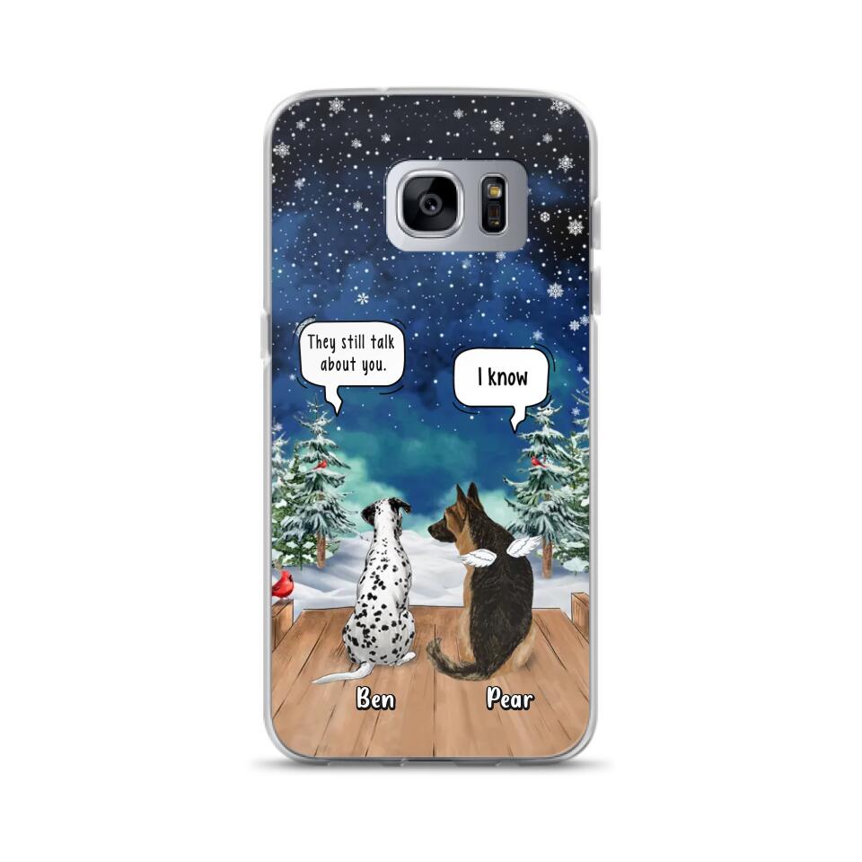 Custom Personalized Memorial Pet Phone Case - Upto 5 Pets - Memorial Gift Idea For Dog/Cat Lovers - They Still Talk About You - Case For iPhone & Samsung