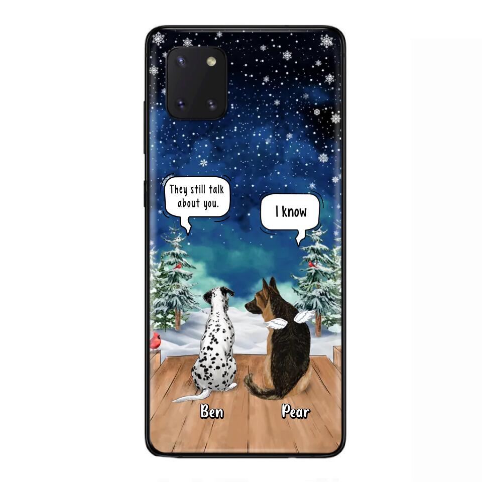 Custom Personalized Memorial Pet Phone Case - Upto 5 Pets - Memorial Gift Idea For Dog/Cat Lovers - They Still Talk About You - Case For iPhone & Samsung