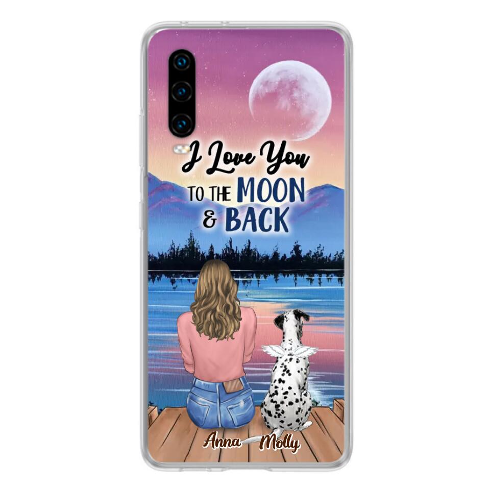 Personalized Memorial Pet Phone Case - Up to 4 Pets - Gift For Dog/Cat Lover - I Love You To The Moon & Back - Case For Xiaomi, Oppo And Huawei