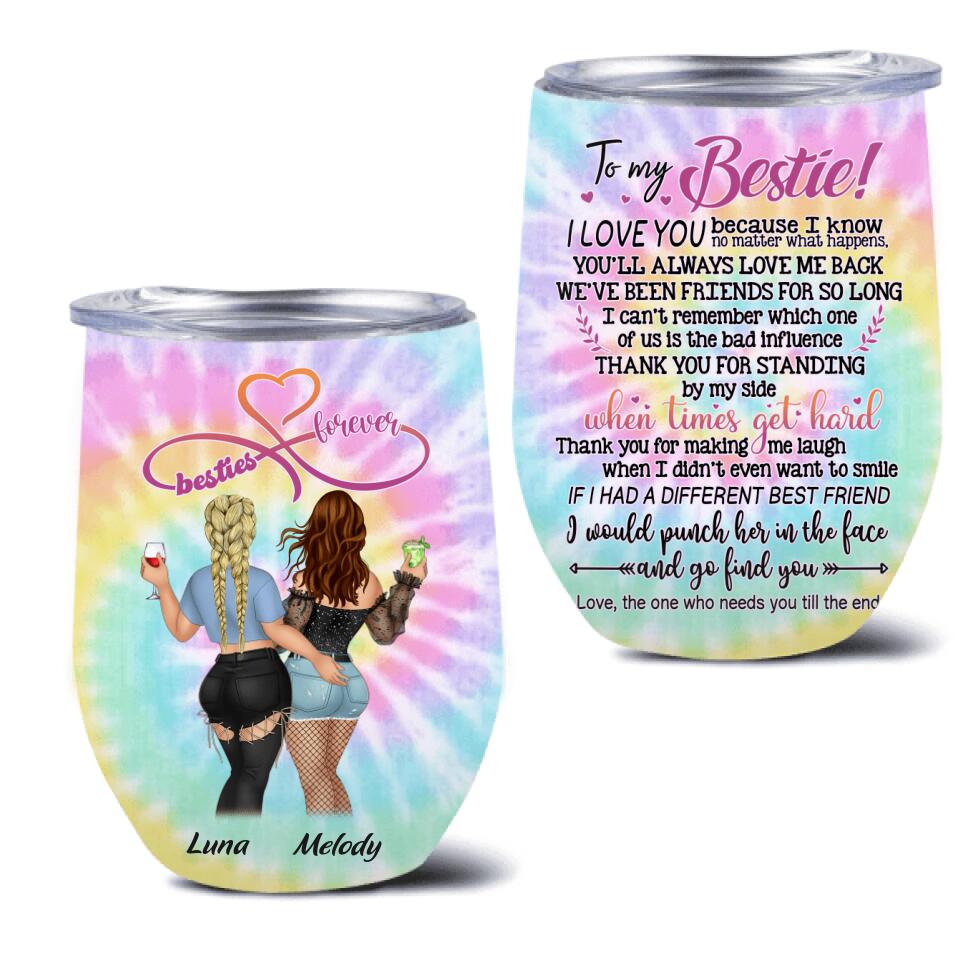 Personalized Bestie Wine Tumbler - Gift Idea For Best Friends - To My Bestie! Thank You For Making Me Laugh