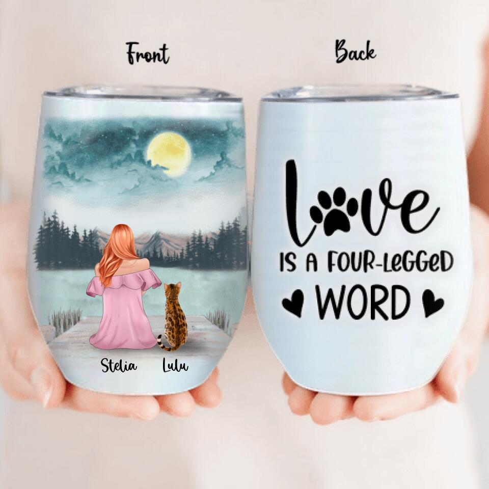 Personalized Pet Mom Wine Tumbler - Mom With Up to 4 Pets - Best Gift For Cat/Dog Lover - FD19NO