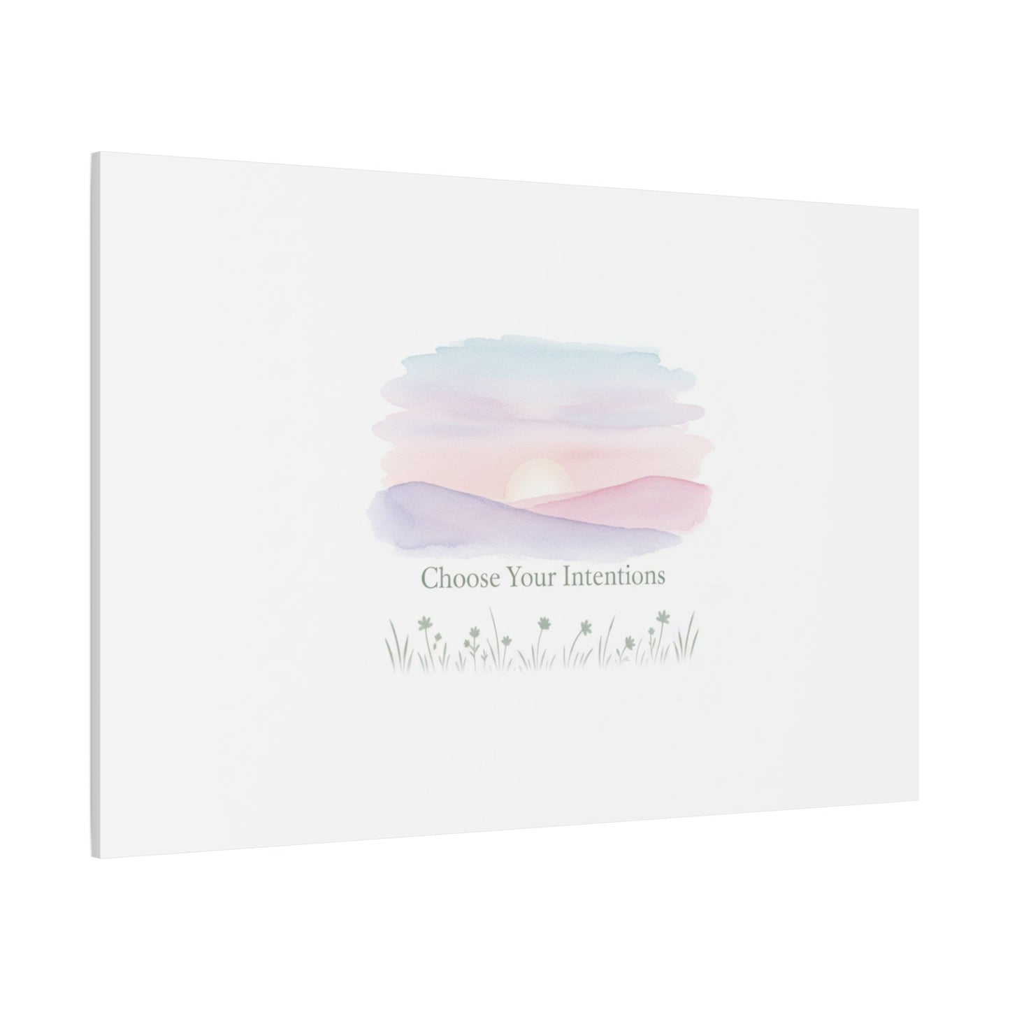 Choose Your Intentions Canvas, soft wellness poster, pastel gradient mindfulness art