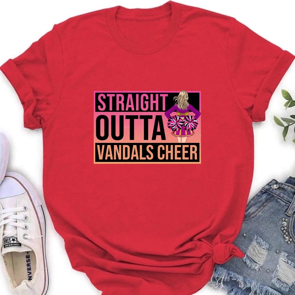 Personalized Cheerleading T-shirt/Long Sleeve/Sweatshirt/Hoodie - Gift For Cheerleaders -  Straight Outta Cheer Team