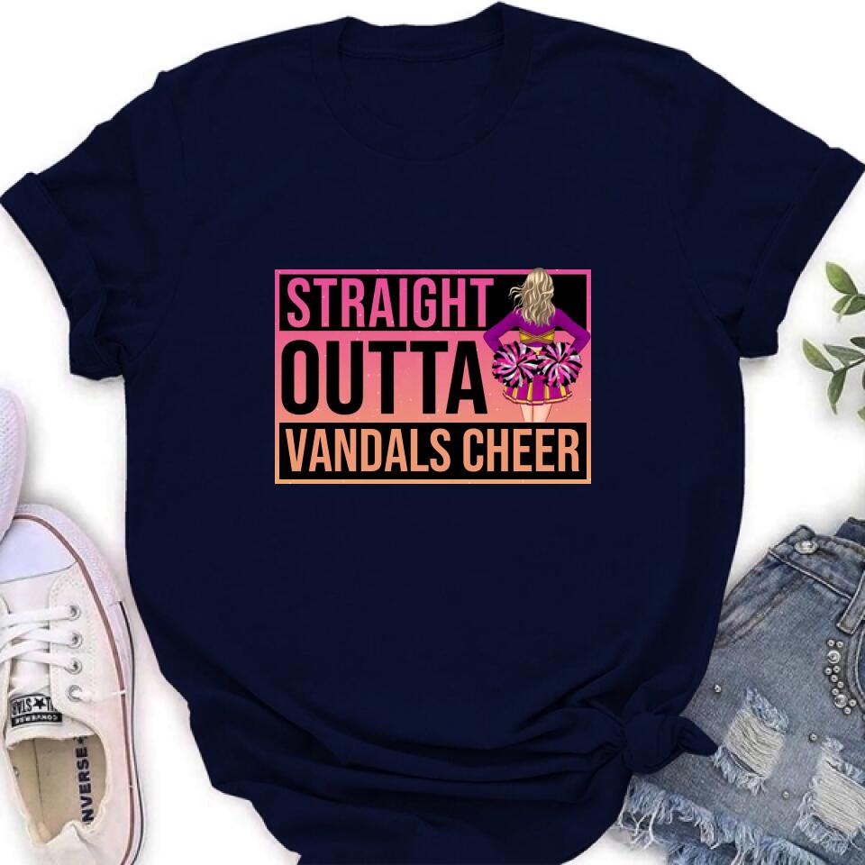 Personalized Cheerleading T-shirt/Long Sleeve/Sweatshirt/Hoodie - Gift For Cheerleaders -  Straight Outta Cheer Team