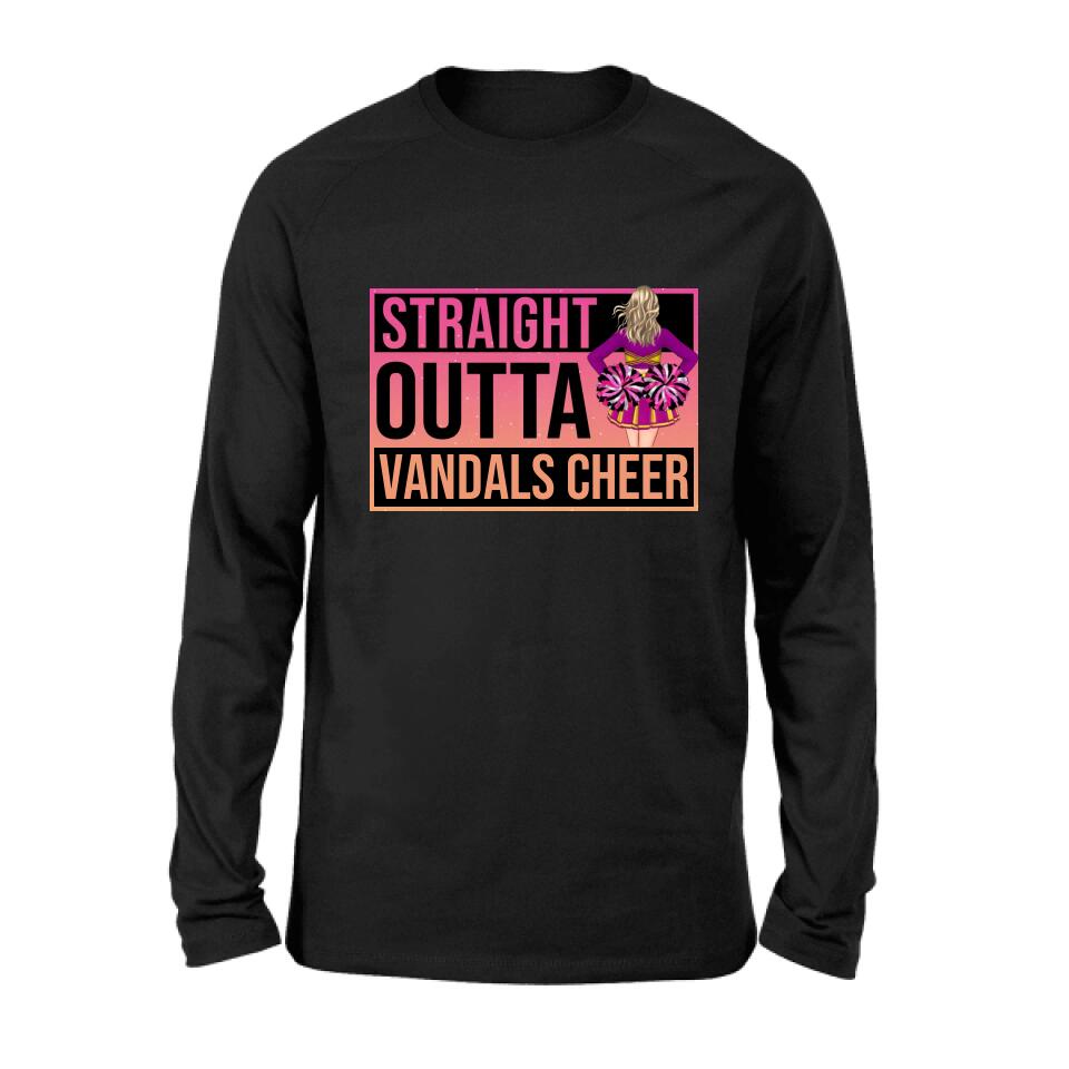 Personalized Cheerleading T-shirt/Long Sleeve/Sweatshirt/Hoodie - Gift For Cheerleaders -  Straight Outta Cheer Team