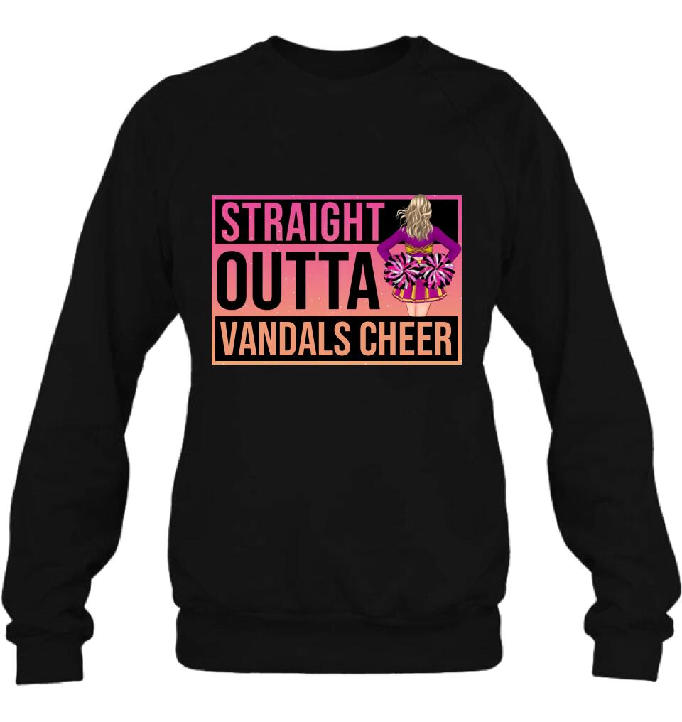 Personalized Cheerleading T-shirt/Long Sleeve/Sweatshirt/Hoodie - Gift For Cheerleaders -  Straight Outta Cheer Team