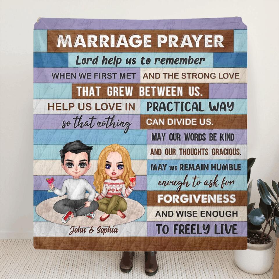 Personalized Couple Quilt/Fleece Throw Blanket - Gift Idea For Couple - Marriage Prayer Lord Help Us To Remember