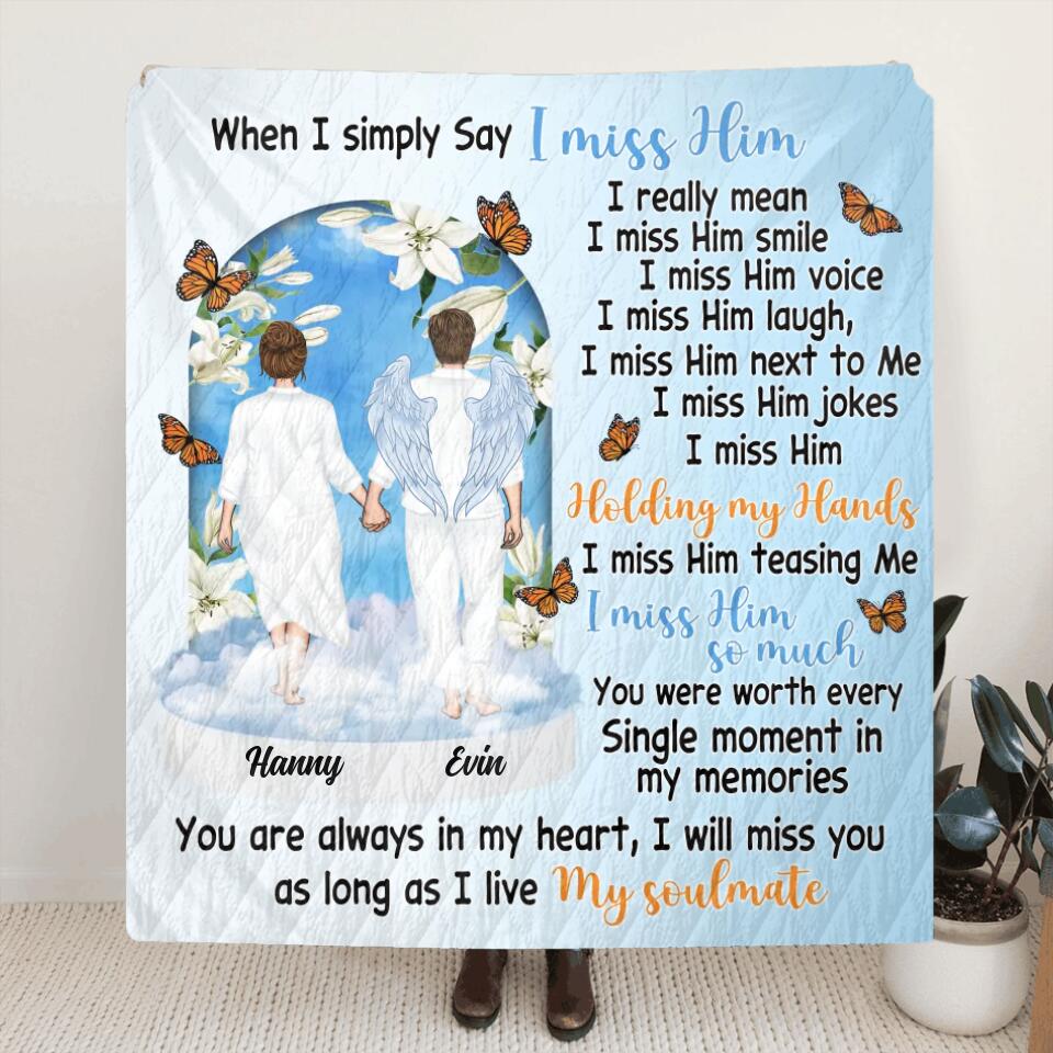 Personalized Memorial Couple Quilt/Fleece Throw Blanket - Memorial Gift Idea For Couple - You Are Always In My Heart