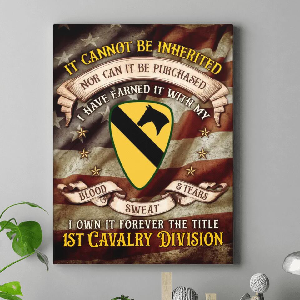 Personalized U.S Veteran Canvas - Gift Idea For Veterans - It Cannot Be Inherited Nor Can It Be Purchased