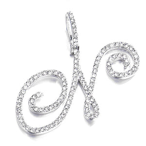 Silver single letter N