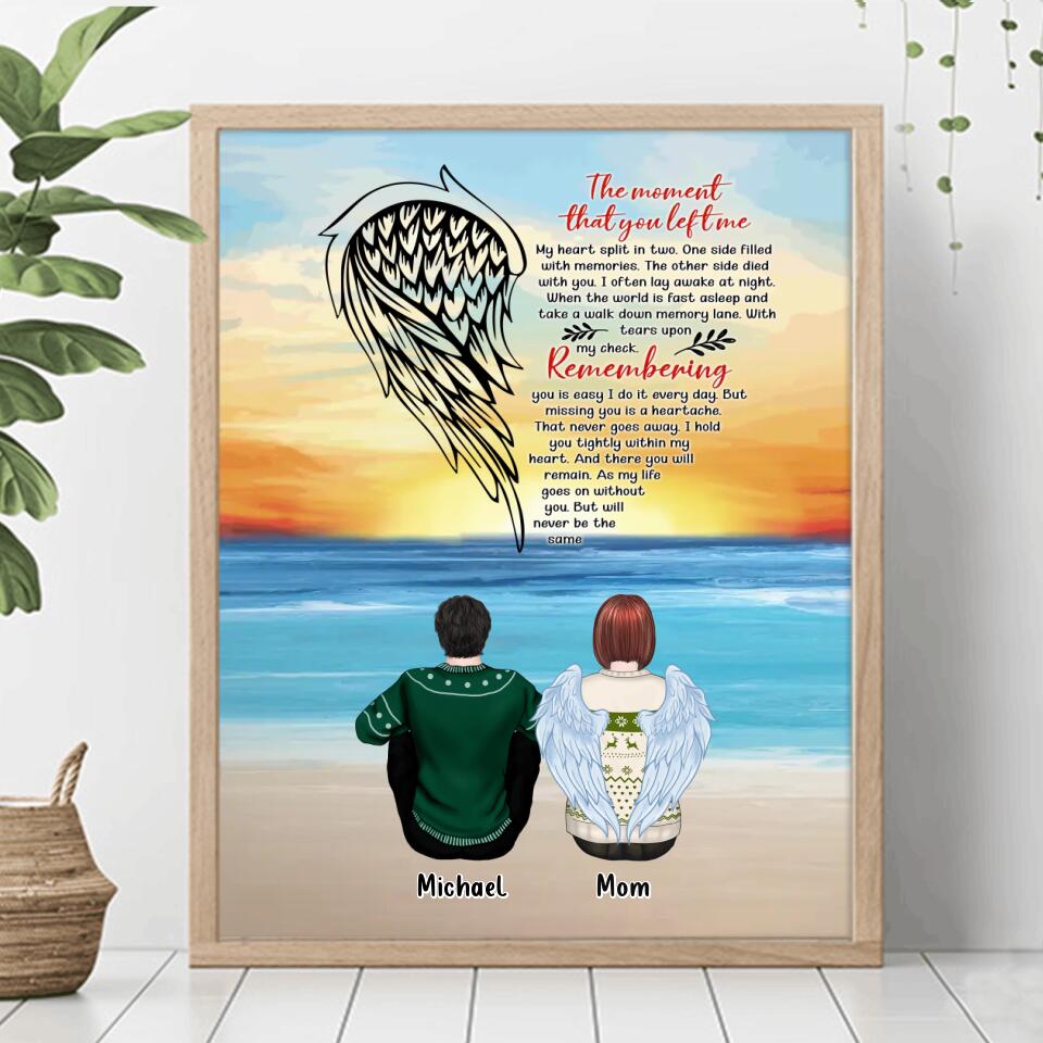 Personalized Memorial Family Poster - Memorial Gift Idea For Family Member - Up to 5 People - The Moment That You Left Me