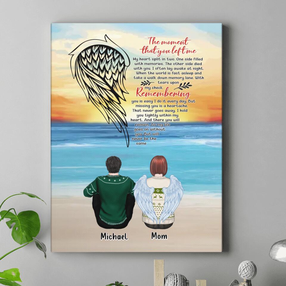 Personalized Memorial Family Canvas - Memorial Gift Idea For Family Member - Up to 5 People - The Moment That You Left Me
