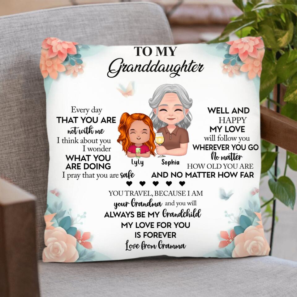 Custom Personalized To My Granddaughter Pillow Cover/ Fleece/Quilt Blanket - Gift Idea For Granddaughter/ Grandson -  Love From Gramma