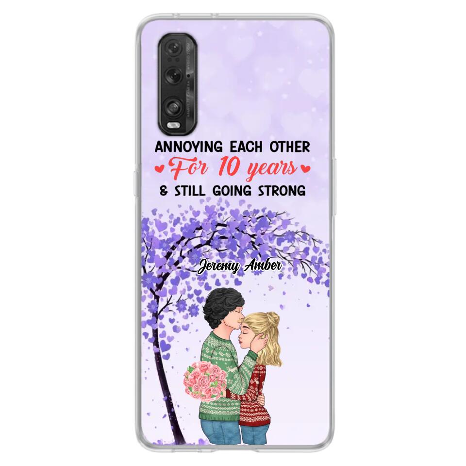 Custom Personalized Couple Kissing Phone Case - Gift Idea For Couple/Lovers - Annoying Each Other For 10 Years & Still Going Strong - Cases For Oppo, Xiaomi & Huawei