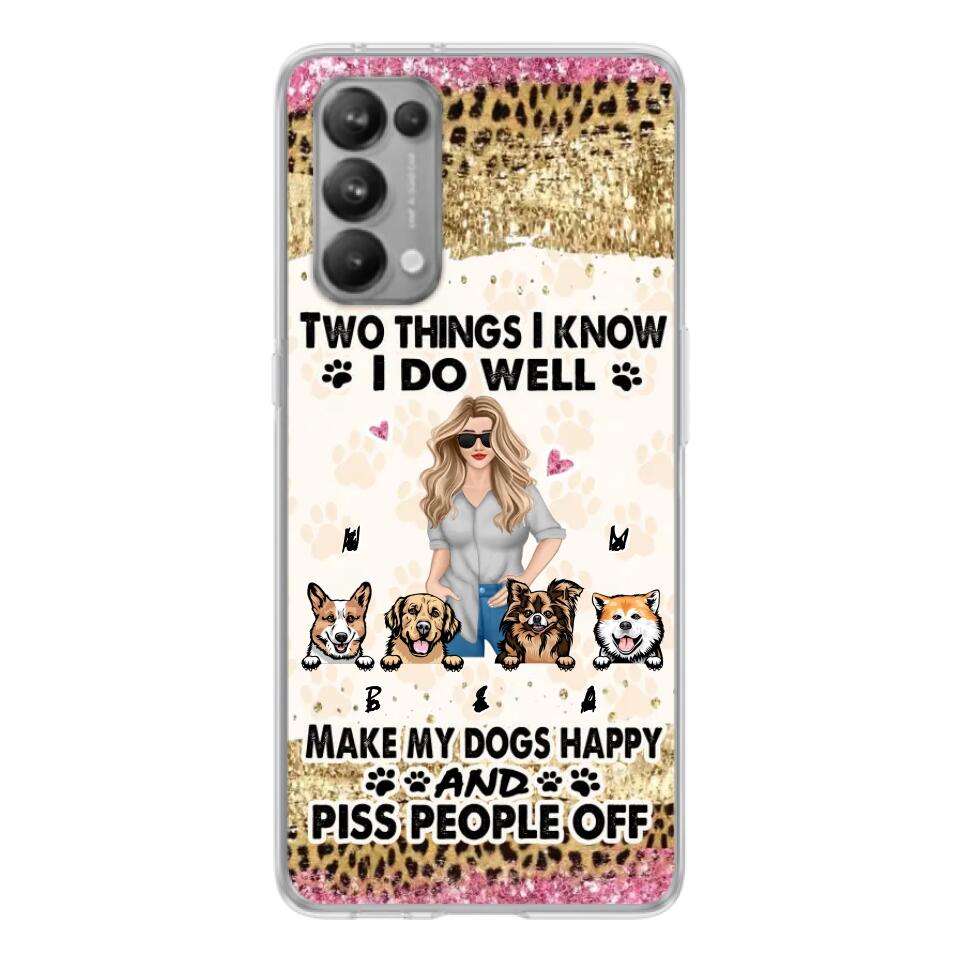 Personalized Happy Dog Mom Phone Case - Gift Idea For Dog Lovers/Dog Owners - Up to 4 Dogs - Two Things I Know I Do Well - Case For Oppo, Xiaomi & Huawei