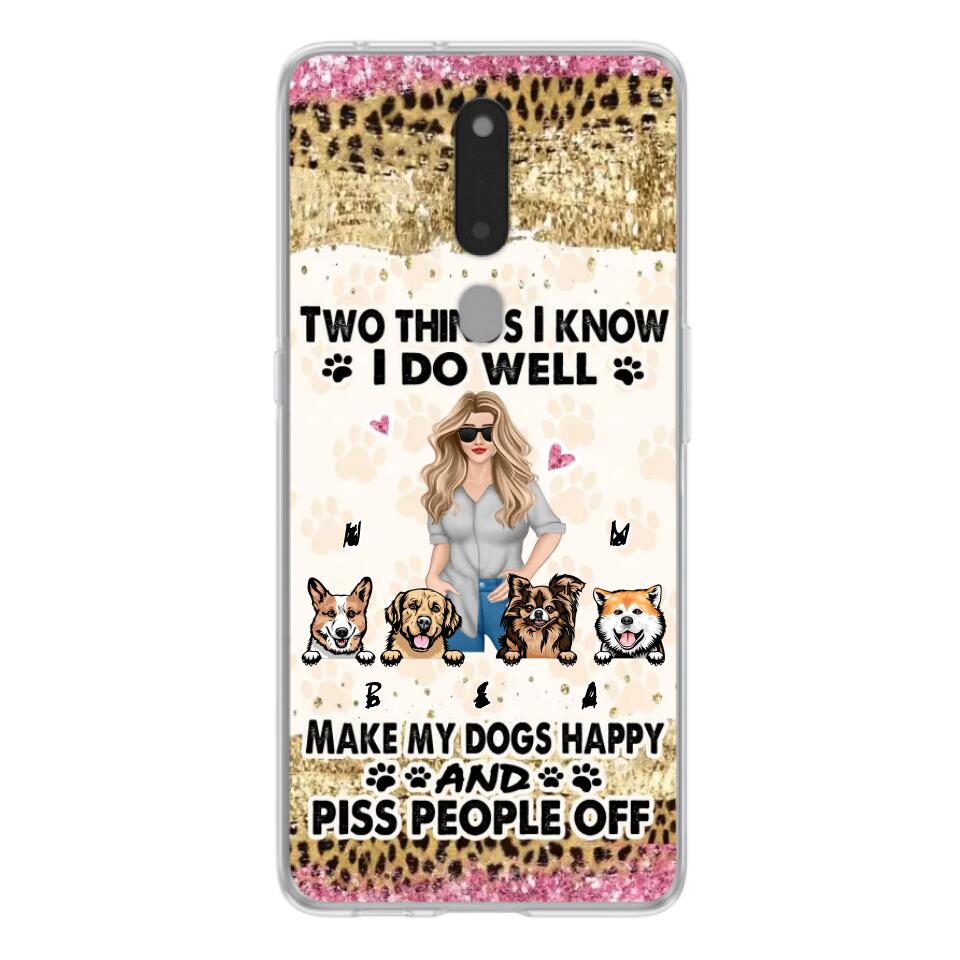 Personalized Happy Dog Mom Phone Case - Gift Idea For Dog Lovers/Dog Owners - Up to 4 Dogs - Two Things I Know I Do Well - Case For Oppo, Xiaomi & Huawei