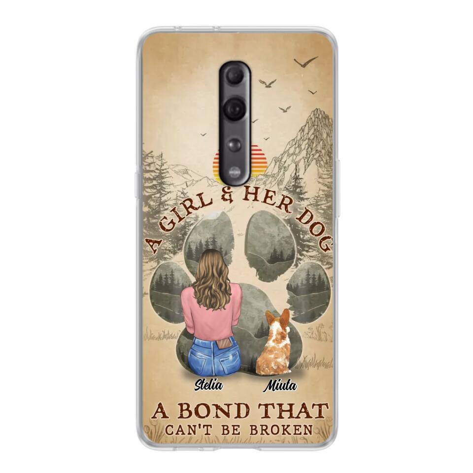 Personalized Pet Mom Phone Case - Gifts For Pet Lovers With Up to 4 Pets - A Girl And Her Dog A Bond That Can't Be Broken - Case For Oppo, Xiaomi & Huawei