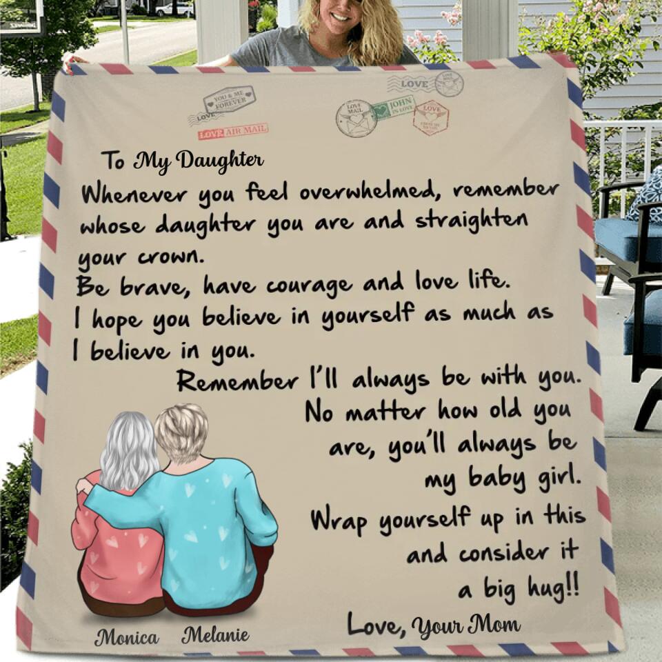 Personalized Love Letter Fleece Blanket/Quilt - Best Gift for Daughter/Granddaughter - To My Daughter/Granddaughter from Mom/Grandma