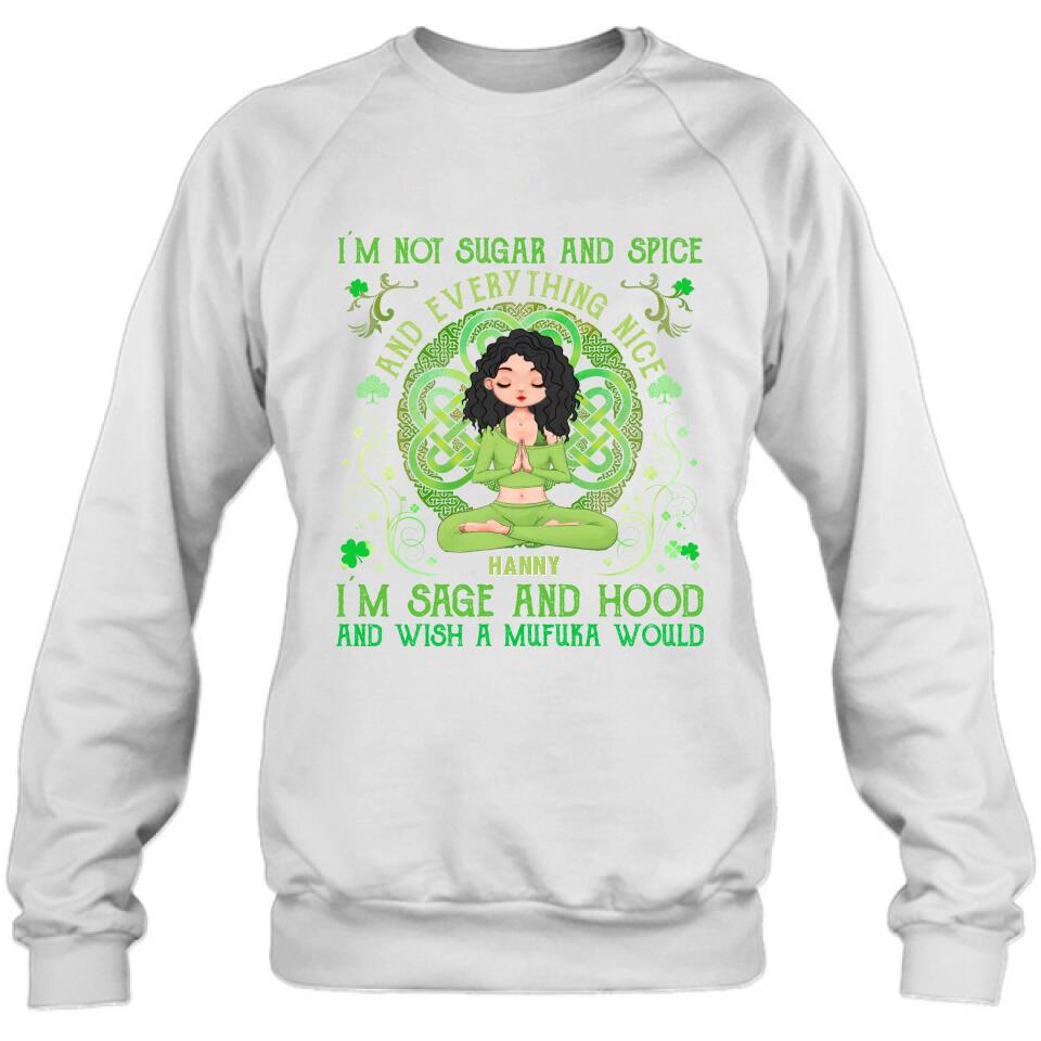 Personalized Irish Girl Yoga Shirt - Gift Idea For St Patrick's Day - I'm Sage And HoodAnd Wish A Mufuka Would